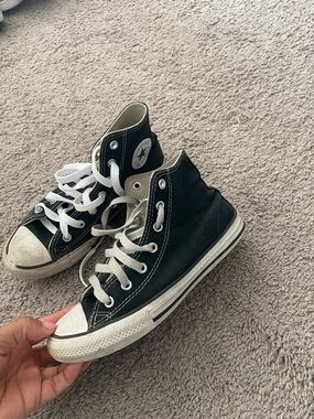 Kids Converse Black and White High-Top Sneakers